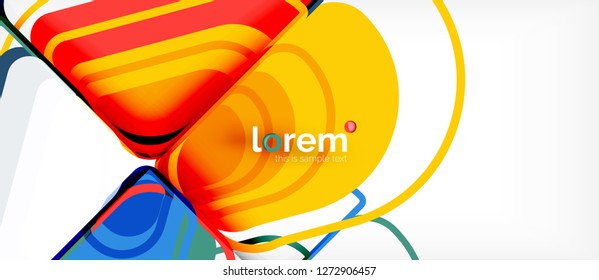 Fondo abstracto - formas geométricas multicolores diseño moderno. Plantilla de diseño abstracto de moda para presentación de negocios o tecnología o portada de folletos web, fondo de pantalla. Ilustración del vector