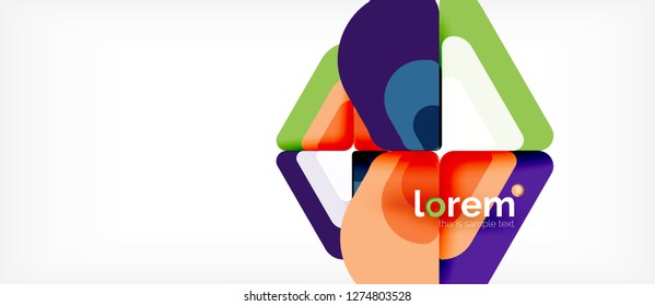 Fondo abstracto - formas geométricas multicolores diseño moderno. Plantilla de diseño abstracto de moda para presentación de negocios o tecnología o portada de folletos web, fondo de pantalla. Ilustración del vector