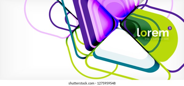 Abstract background - multicolored geometric shapes modern design. Trendy abstract layout template for business or technology presentation or web brochure cover, wallpaper. Vector illustration