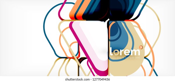 Fondo abstracto - formas geométricas multicolores diseño moderno. Plantilla de diseño abstracto de moda para presentación de negocios o tecnología o portada de folletos web, fondo de pantalla. Ilustración del vector