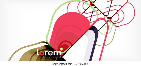Fondo abstracto - formas geométricas multicolores diseño moderno. Plantilla de diseño abstracto de moda para presentación de negocios o tecnología o portada de folletos web, fondo de pantalla. Ilustración del vector