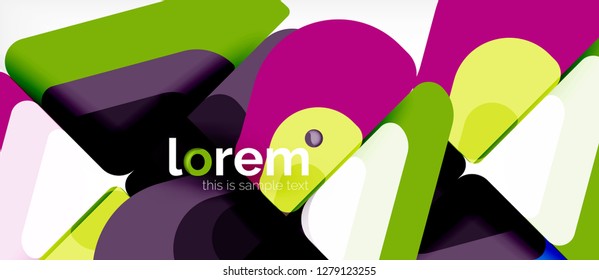 Abstract background - multicolored geometric shapes modern design. Trendy abstract layout template for business or technology presentation or web brochure cover, wallpaper. Vector illustration
