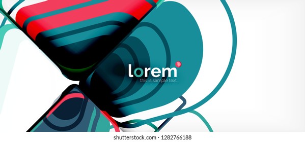 Fondo abstracto - formas geométricas multicolores diseño moderno. Plantilla de diseño abstracto de moda para presentación de negocios o tecnología o portada de folletos web, fondo de pantalla. Ilustración del vector