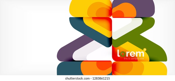 Fondo abstracto - formas geométricas multicolores diseño moderno. Plantilla de diseño abstracto de moda para presentación de negocios o tecnología o portada de folletos web, fondo de pantalla. Ilustración del vector