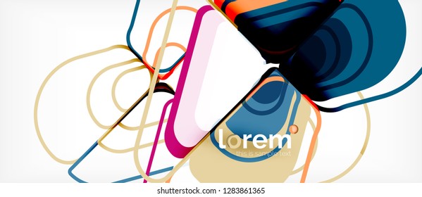 Abstract background - multicolored geometric shapes modern design. Trendy abstract layout template for business or technology presentation or web brochure cover, wallpaper. Vector illustration
