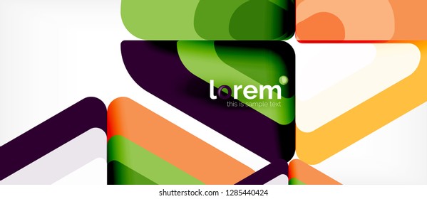 Fondo abstracto - formas geométricas multicolores diseño moderno. Plantilla de diseño abstracto de moda para presentación de negocios o tecnología o portada de folletos web, fondo de pantalla. Ilustración del vector