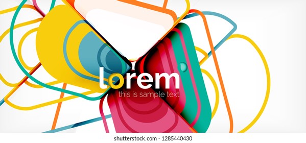 Abstract background - multicolored geometric shapes modern design. Trendy abstract layout template for business or technology presentation or web brochure cover, wallpaper. Vector illustration