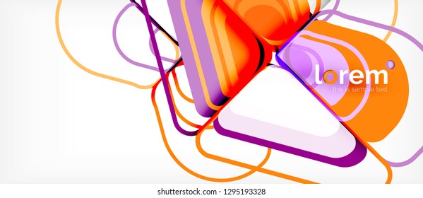 Abstract background - multicolored geometric shapes modern design. Trendy abstract layout template for business or technology presentation or web brochure cover, wallpaper. Vector illustration