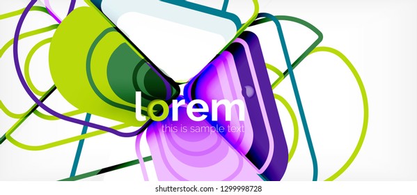 Abstract background - multicolored geometric shapes modern design. Trendy abstract layout template for business or technology presentation or web brochure cover, wallpaper. Vector illustration