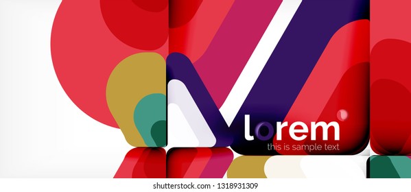 Abstract background - multicolored geometric shapes modern design. Trendy abstract layout template for business or technology presentation or web brochure cover, wallpaper. Vector illustration