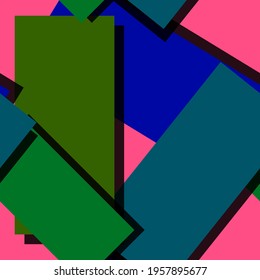 Abstract background multicolored geometric shapes and dark shadow, seamless pattern, vector illustration