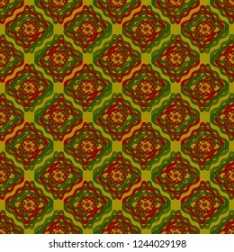 Abstract background multicolored geometric weave pattern seamless.