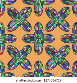 Abstract background multicolored globe seamless pattern.
