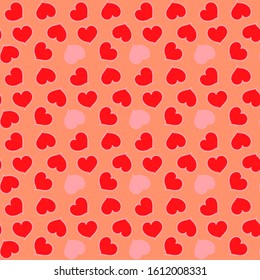 Abstract background multicolored hearts holiday symbol, seamless pattern, vector