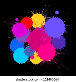 Abstract background of multicolored paint stains. Vector illustration.