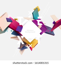 Abstract background of multicolored  rectangles with place for text. Poster template design.