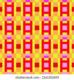 Abstract background from multi-colored squares. Background for design. Vector seamless pattern geometrical shapes of orange red yellow pink violet colors. Illustration with symmetrical design.