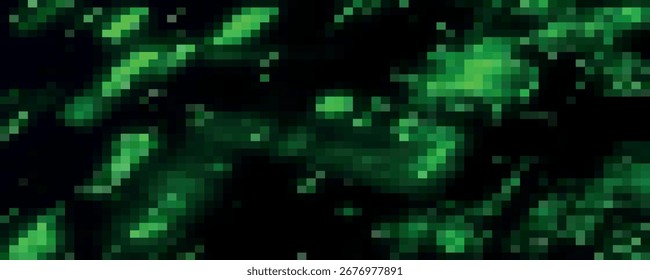 Fondo Abstractas de cuadrados multicolores. Fondo de cuadrados verdes de mosaico de computadora. Fondo de píxel brillante. Fondo de gradiente gráfico abstracto simple. Eps10