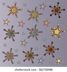 Abstract background with multicolored stars.