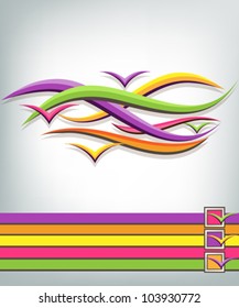 Abstract background with multicolored stripes and place for text.