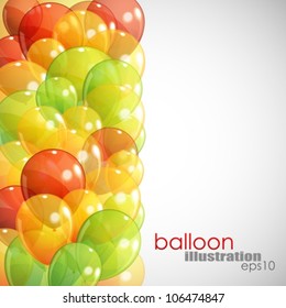 abstract background with multicolored transparent balloons