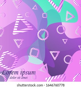 Abstract background. Multicolored waves. Striped geometrical figures. Vector illustration for web design, cards, invitations, banners, posters. 