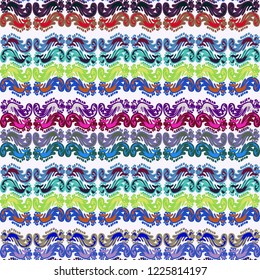 Abstract background multicolored weave striped seamless pattern.