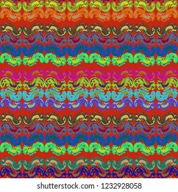 Abstract background multicolored weave striped seamless pattern.
