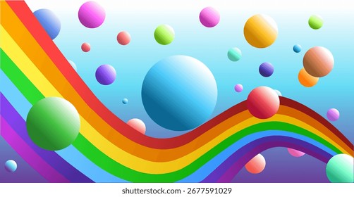 Abstract background, multicolors, colorful balls, Rainbow. Vector Design Illustration.