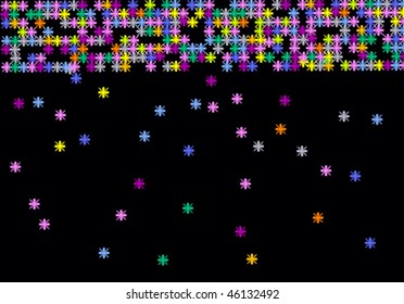 Abstract background with multi-coloured small flowers