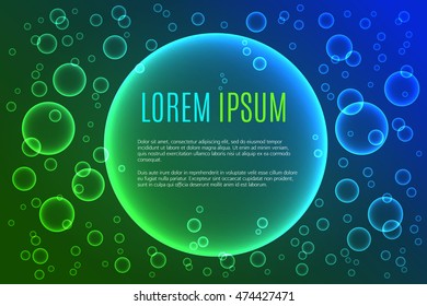 Abstract background with multiple colored bubbles
