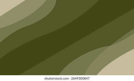 Fundo abstrato com múltiplas camadas horizontais em diferentes tons de verde-oliva. Um design moderno e estruturado que proporciona uma sensação de profundidade e tranquilidade