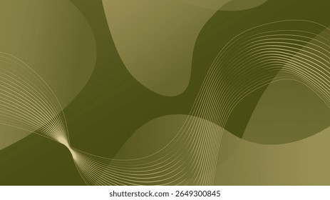 Fundo abstrato com várias camadas de linhas finas e onduladas em verde-oliva e tons mais escuros. Um design moderno e intrincado criando uma sensação de profundidade e movimento.

