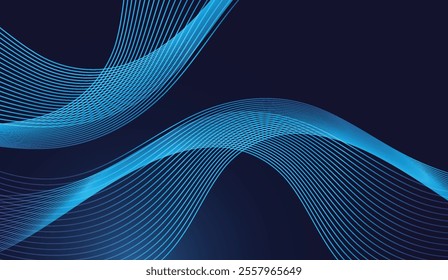 abstract background with multiple smooth, intertwining blue gradient lines creating a fluid, wave-like pattern on a dark background. Perfect for modern and tech-focused designs