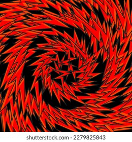 Abstract background with multiple spiral spike line pattern. Hot magma background