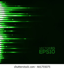 Abstract Background. Music Equalizer. Green Light Lines. Vector Illustration
