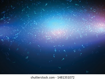 Fondo abstracto con diseño de notas musicales