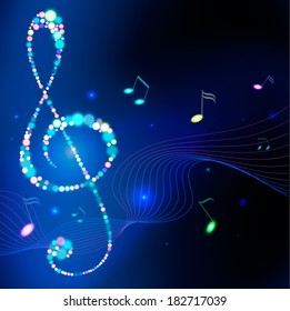 Abstract background with music notes. Vector illustration.
