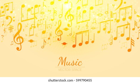 Abstract Background with Music Notes. Vector illustration 