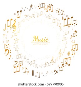 Abstract Background with Music Notes. Vector illustration 