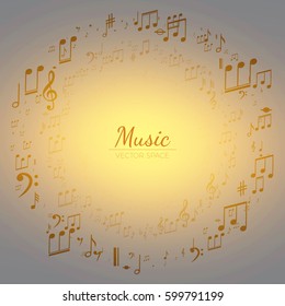 Abstract Background with Music Notes. Vector illustration 