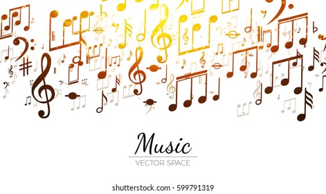 Abstract Background with Music Notes. Vector illustration 