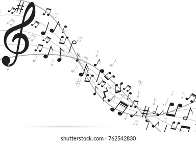 Abstract Background Music notes. Vector Illustration