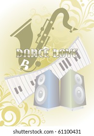 abstract background for music, vector illustration