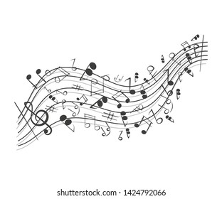 Abstract background with musical notes. Vector illustration.