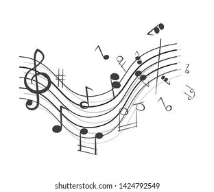 Abstract background with musical notes. Vector illustration.