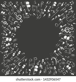 Abstract background with musical notes. Vector illustration.