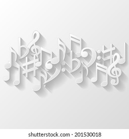 Abstract background with musical notes. Vector illustration. 