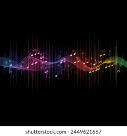 Abstract background with a musical sound waves design
