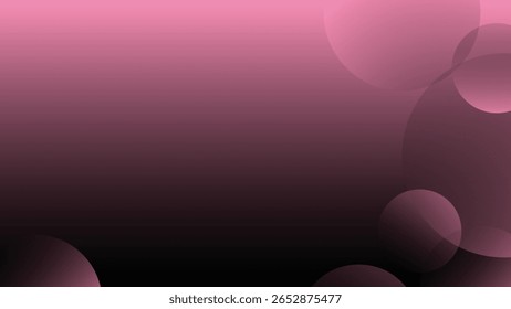 Abstract background with a muted pink to black gradient and layered circular shapes. Soft modern design ideal for stylish layouts, covers, or digital visuals.